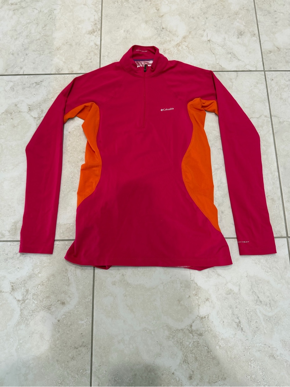 Columbia Pink and Orange Long-Sleeve Swim Top